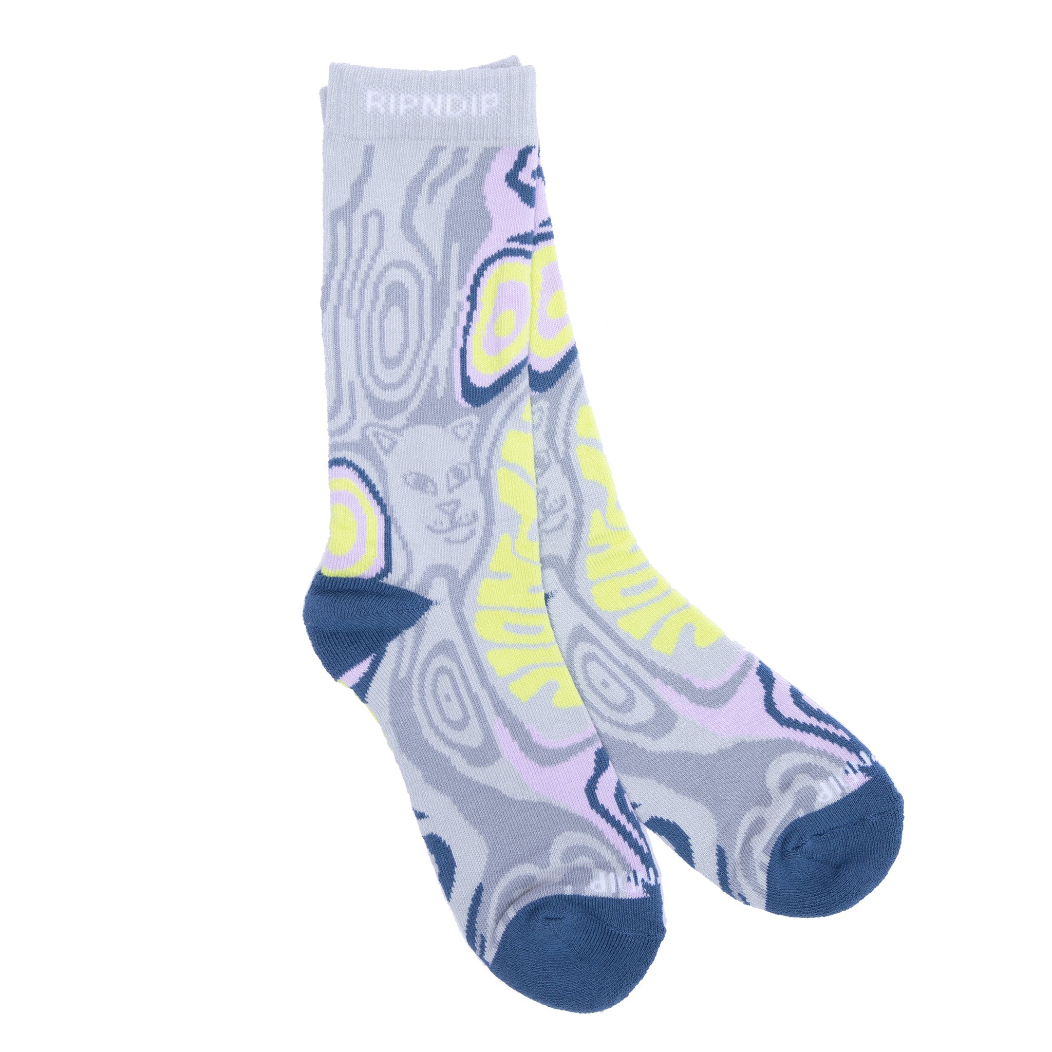 RipNDip Hypnotic Socks (Grey/Lavender)