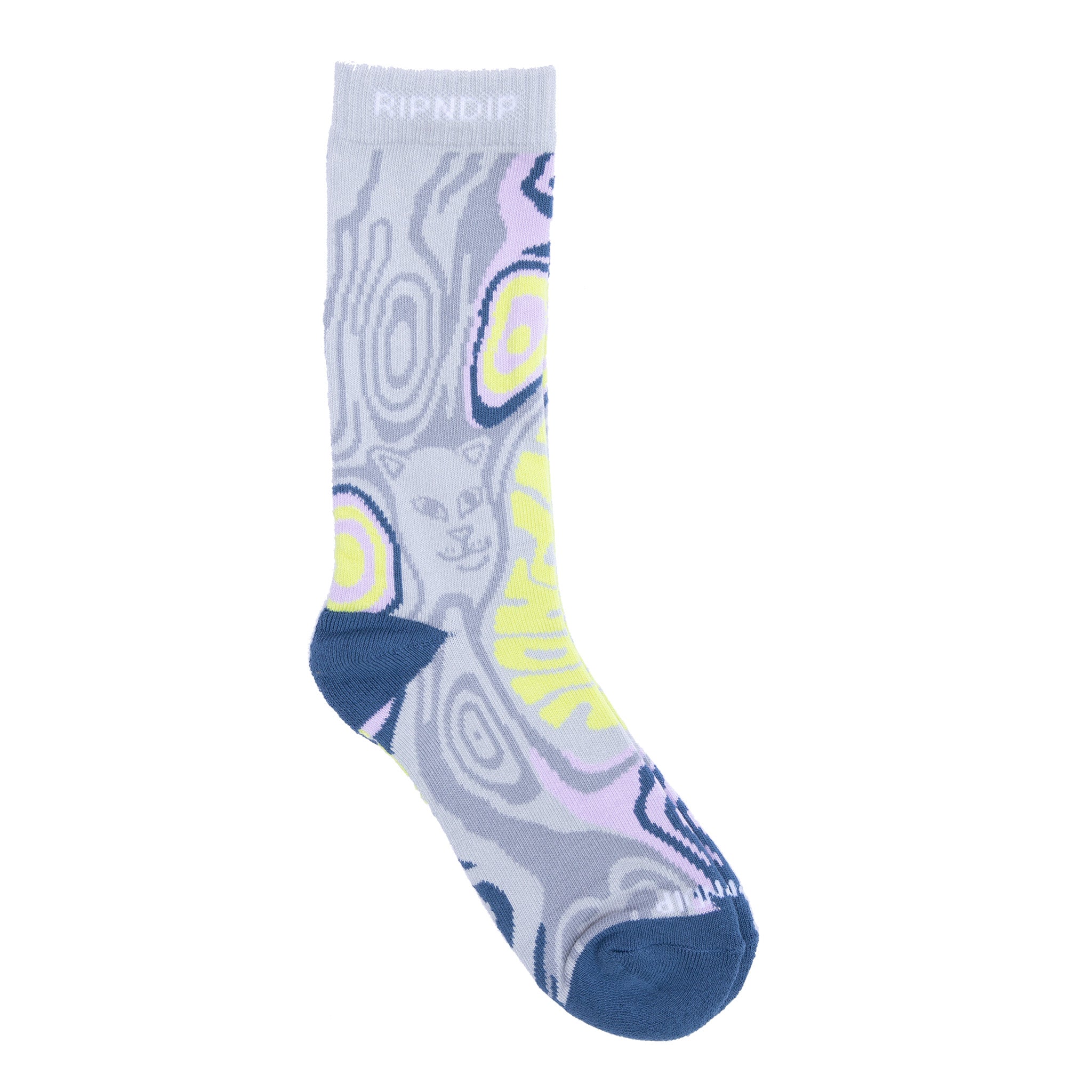 RipNDip Hypnotic Socks (Grey/Lavender)