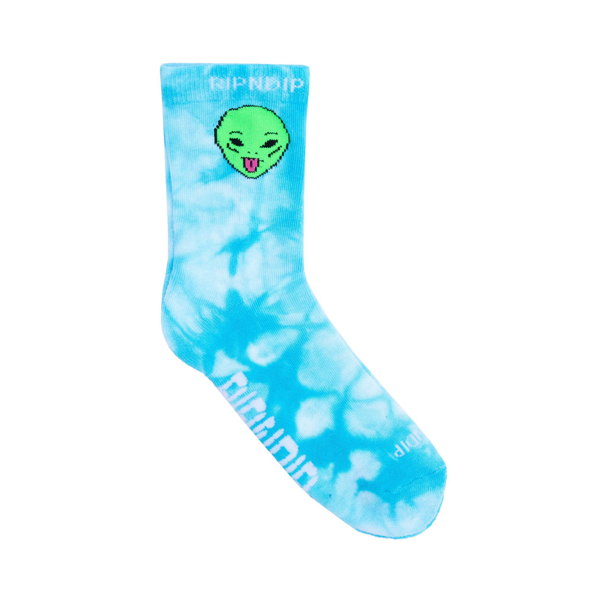 RipNDip We Out Here Mid Socks (Light Blue Tie Dye)