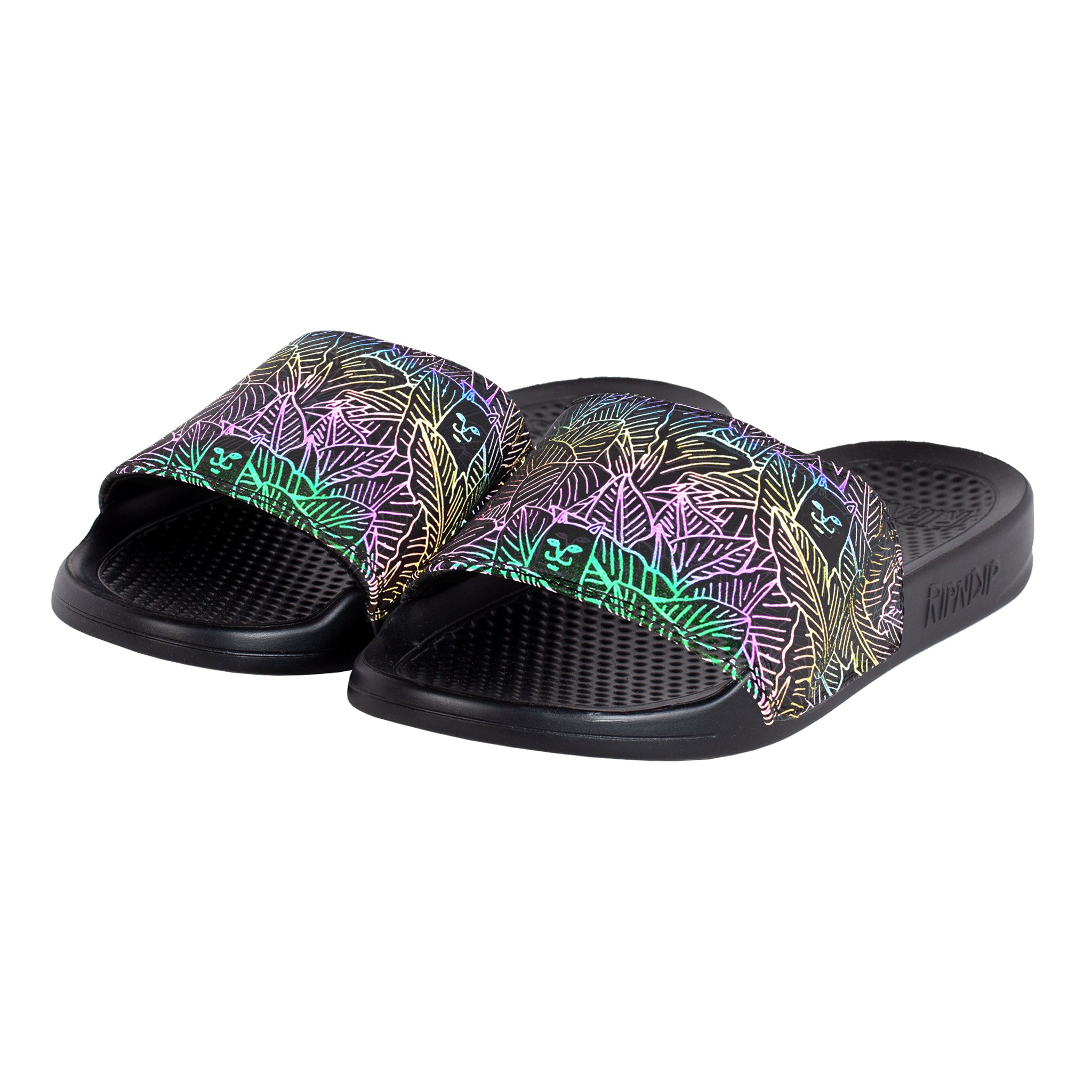 RipNDip Nermal Leaf Slides (Black Iridescent)