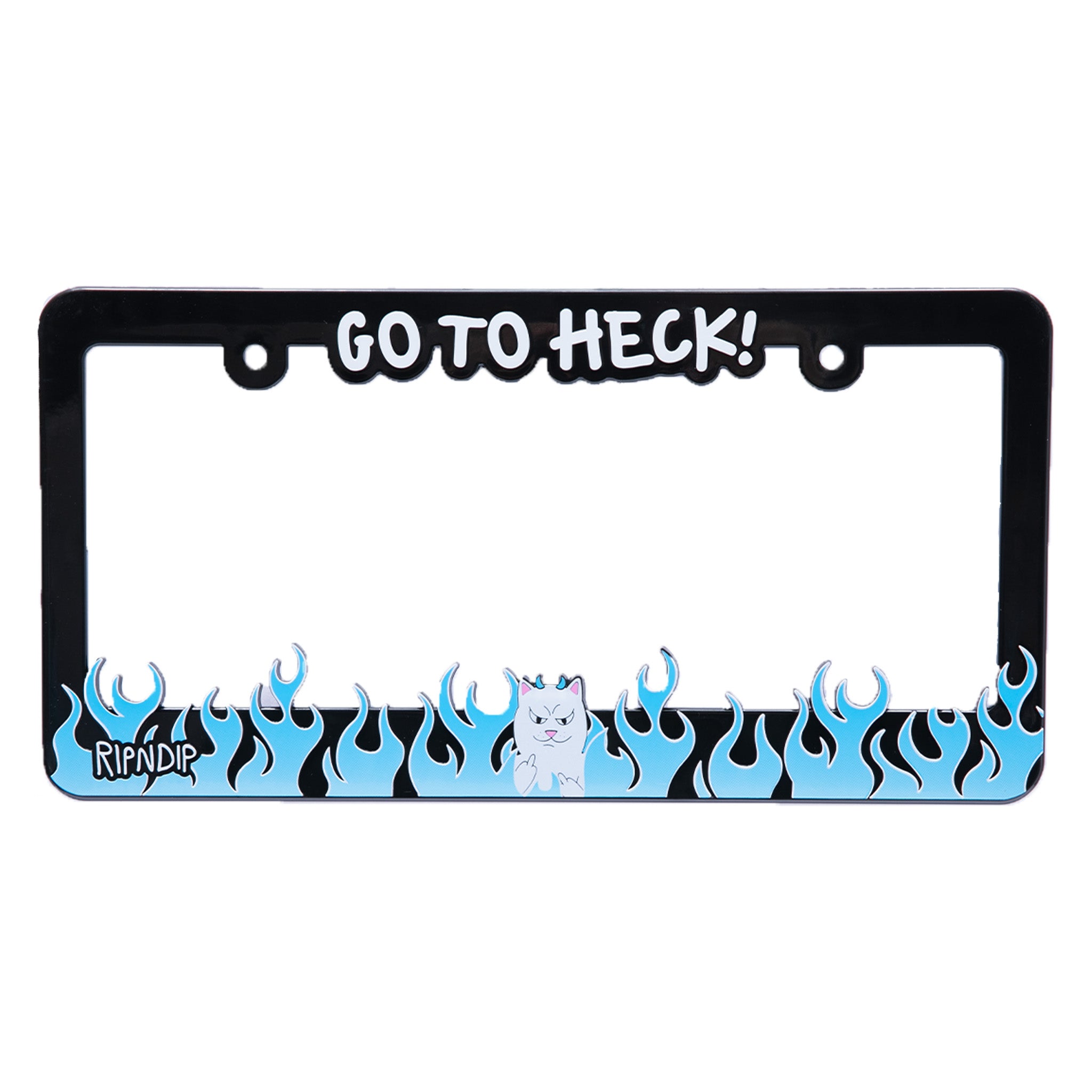 RIPNDIP Go To Heck License Plate Frame (Blue)