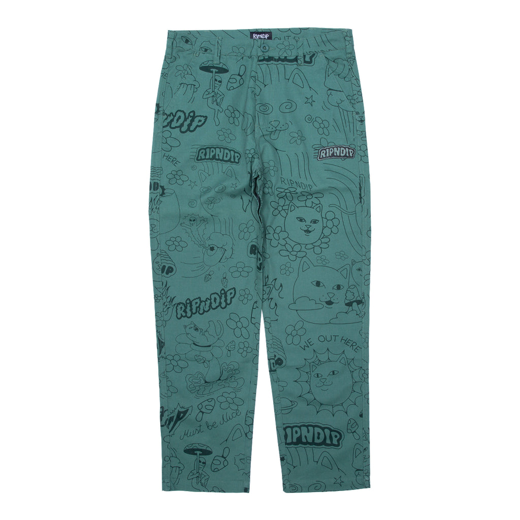 Scribble Cotton Twill Pants (Forest Green) – RIPNDIP