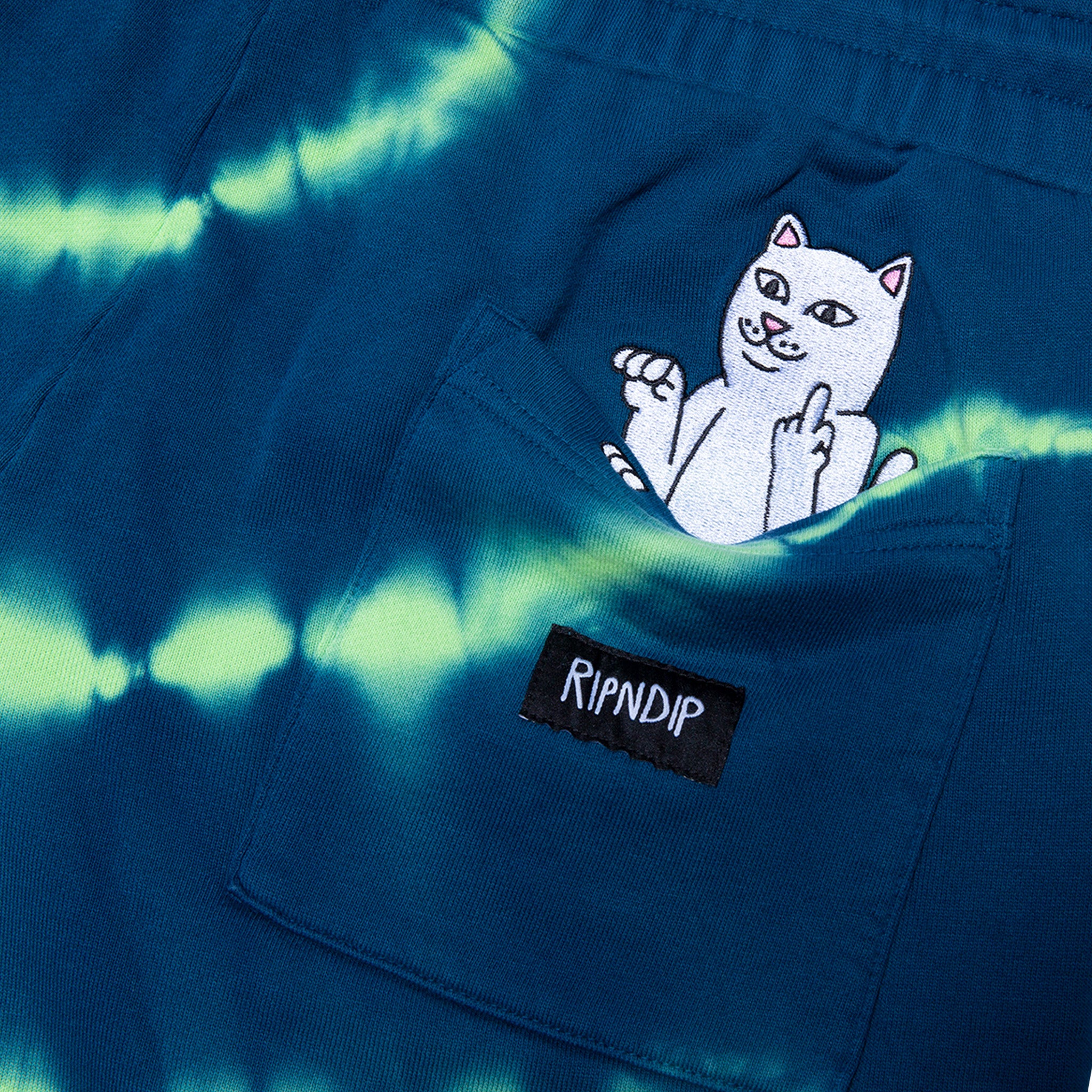 RIPNDIP Super Sanerm Sweatshorts (Navy/Neon Green Dye)