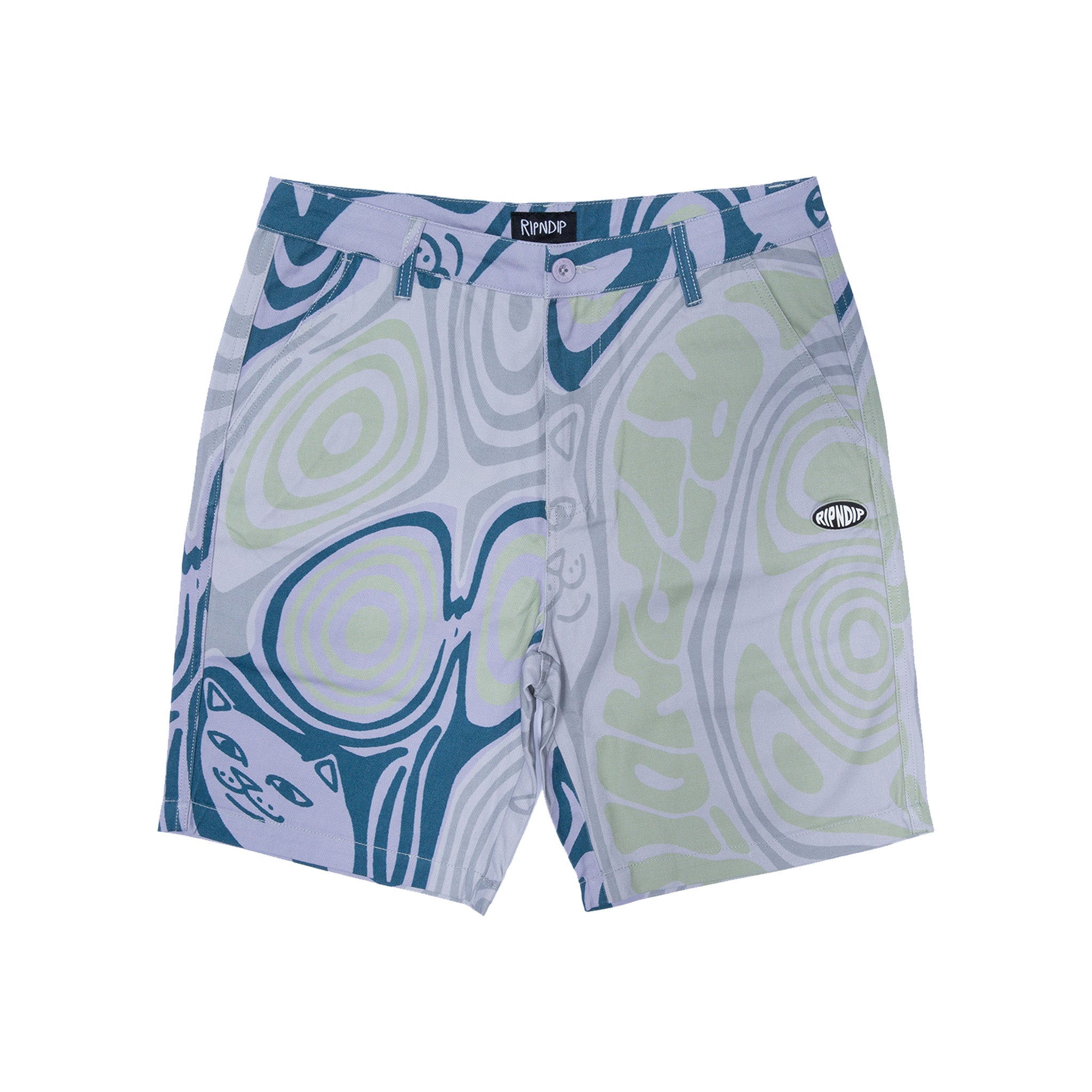 Hypnotic Twill Shorts (Grey/Lavender/Neon)