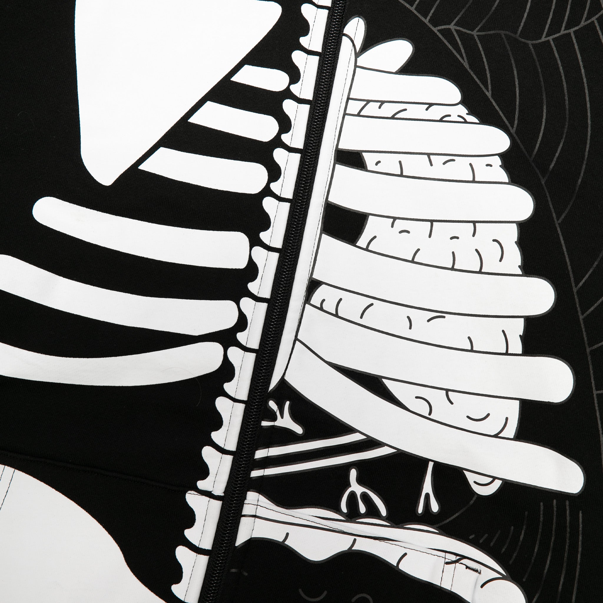 RipNDip Skelly Anatomy Full Zip Hoodie (Black/White)