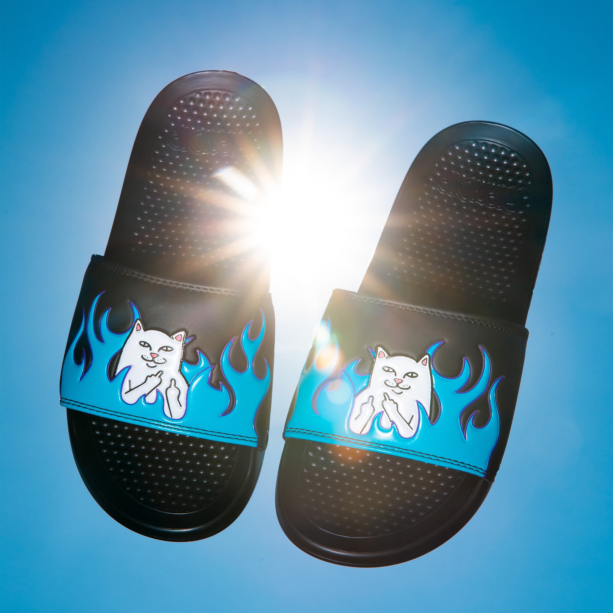 Welcome to Heck Slides (Black/Blue) – RIPNDIP display picture 2