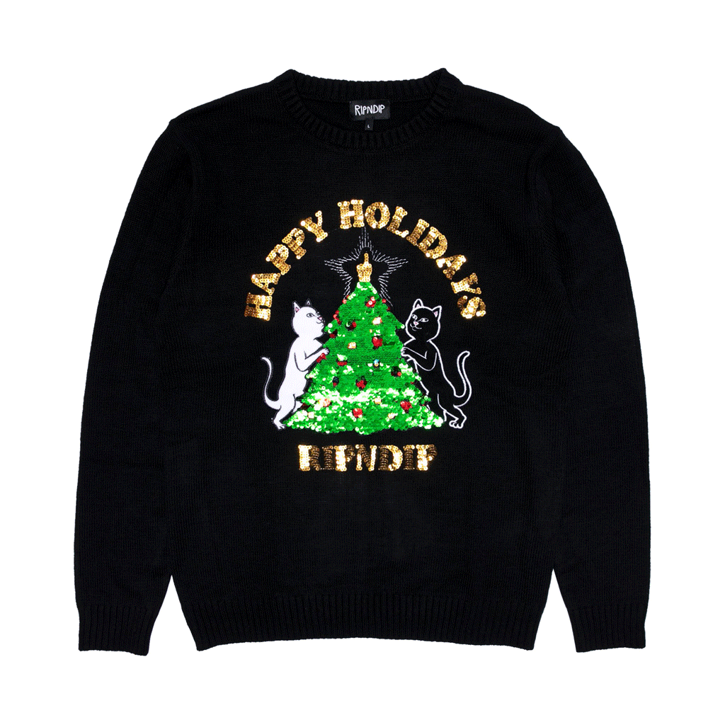 Litmas Tree Knitted Sweater (Black)