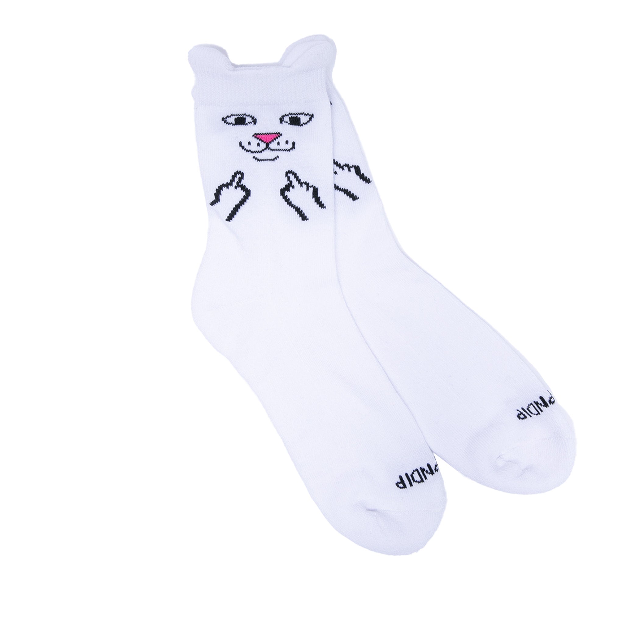 Nerm Face Mid Socks (White)