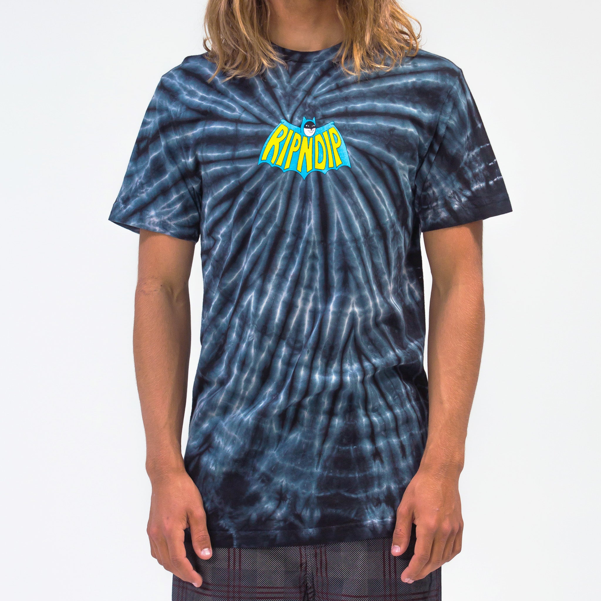 RipNDip Catman Tee (Black Spiral Tie Dye)