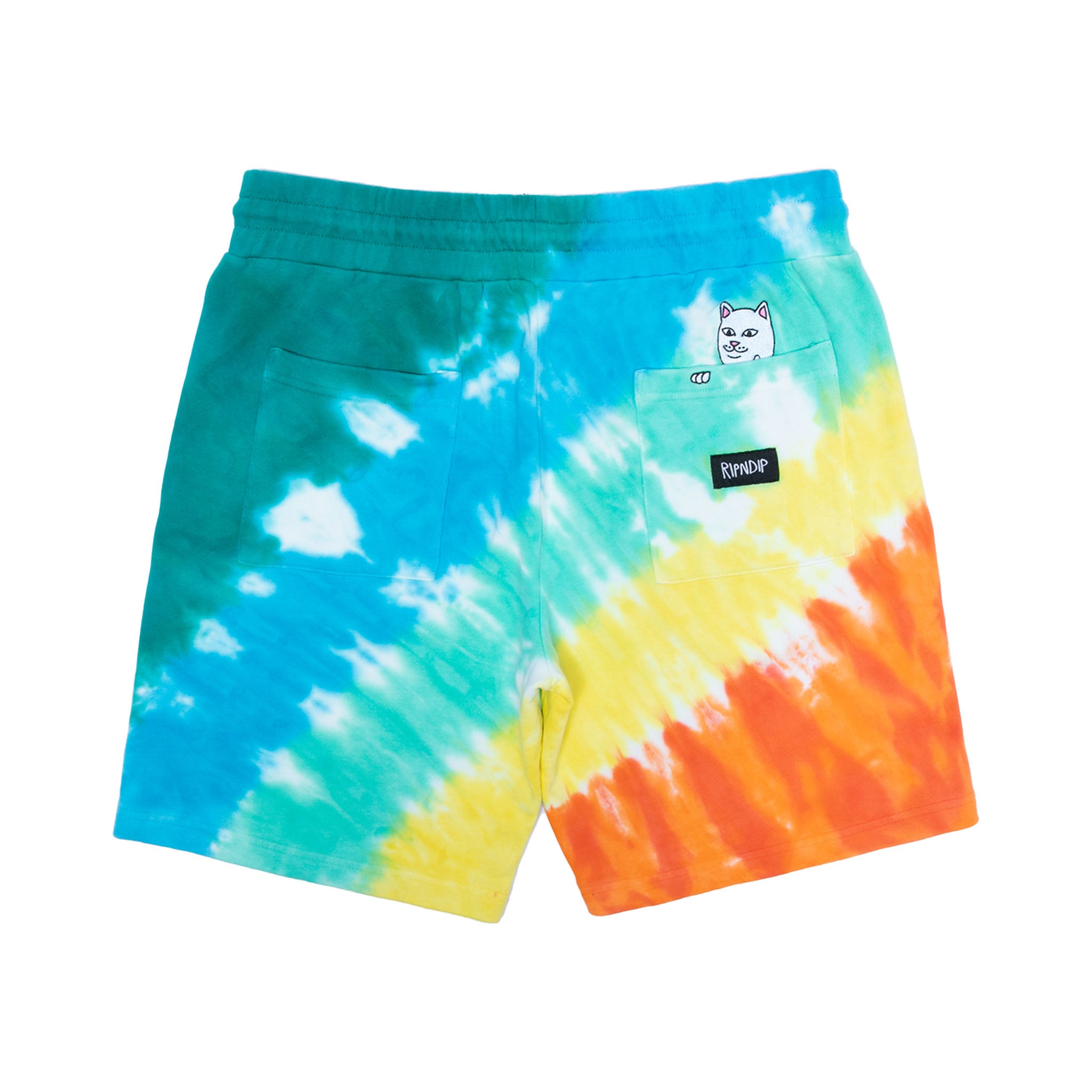 RIPNDIP Prisma Sweatshorts (Teal Rainbow Dye)