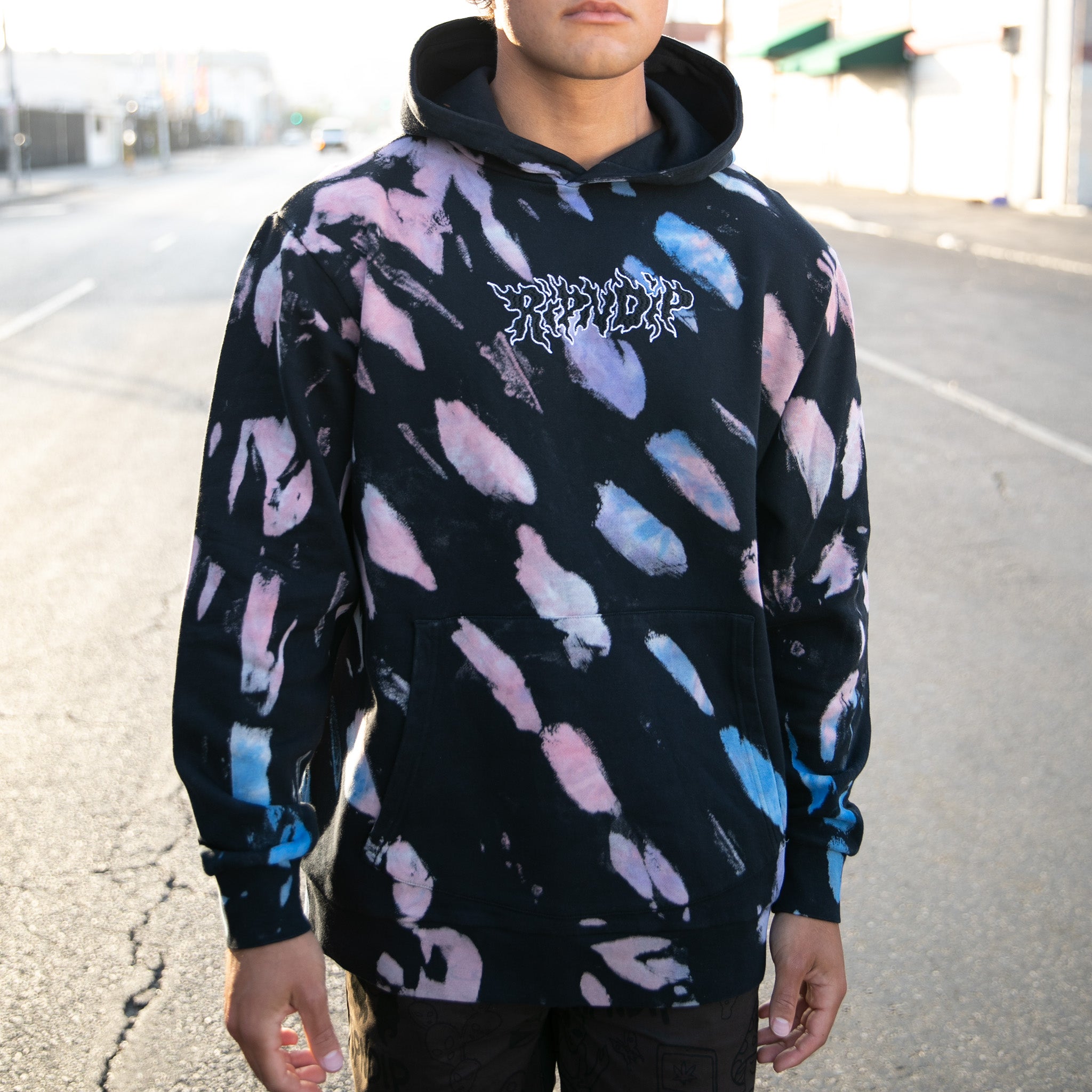 RIPNDIP Blaze Hoodie (Black/Peach/Purple Tie Dye)