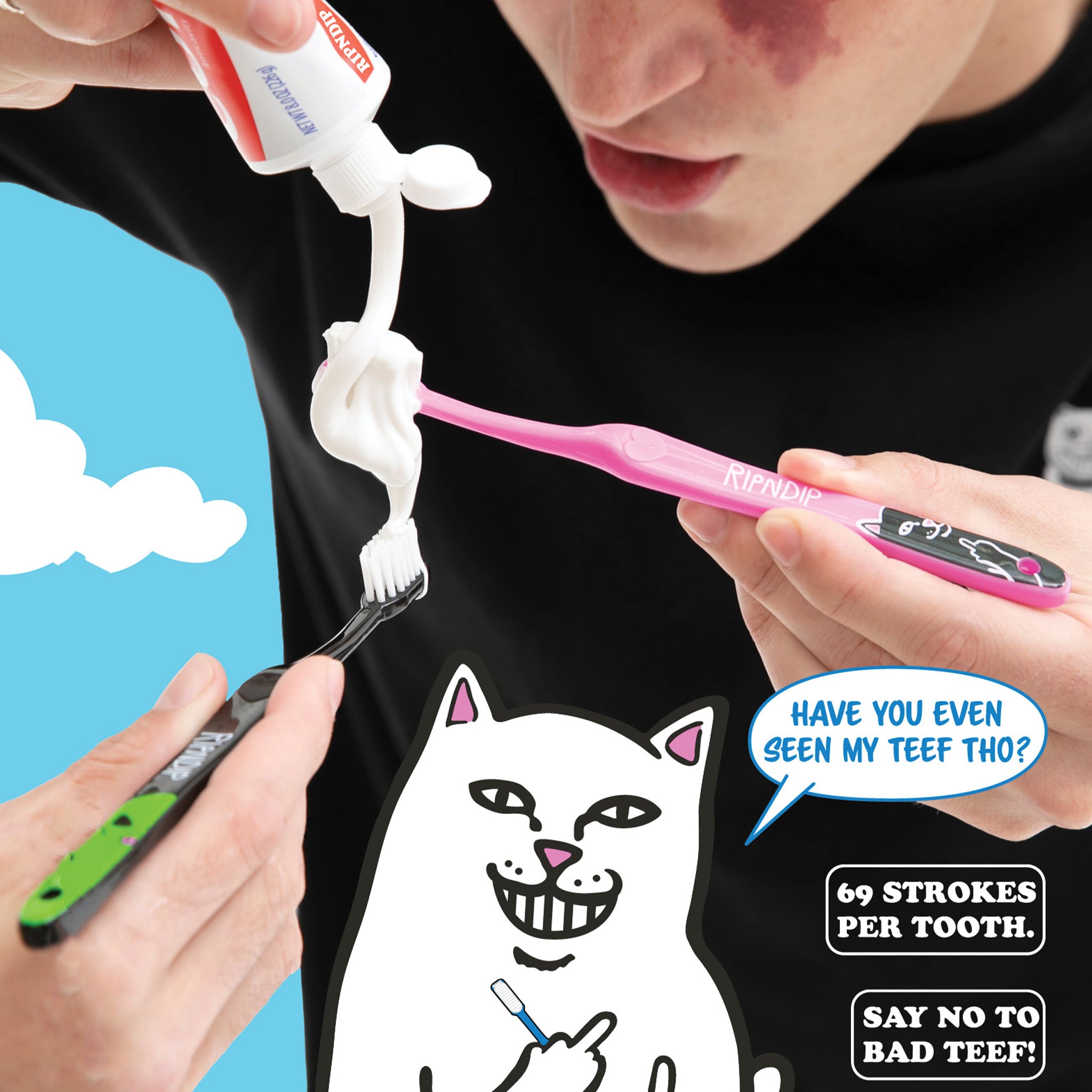 RIPNDIP RIPNDIP Characters Toothbrush 3 Pack (Multi)