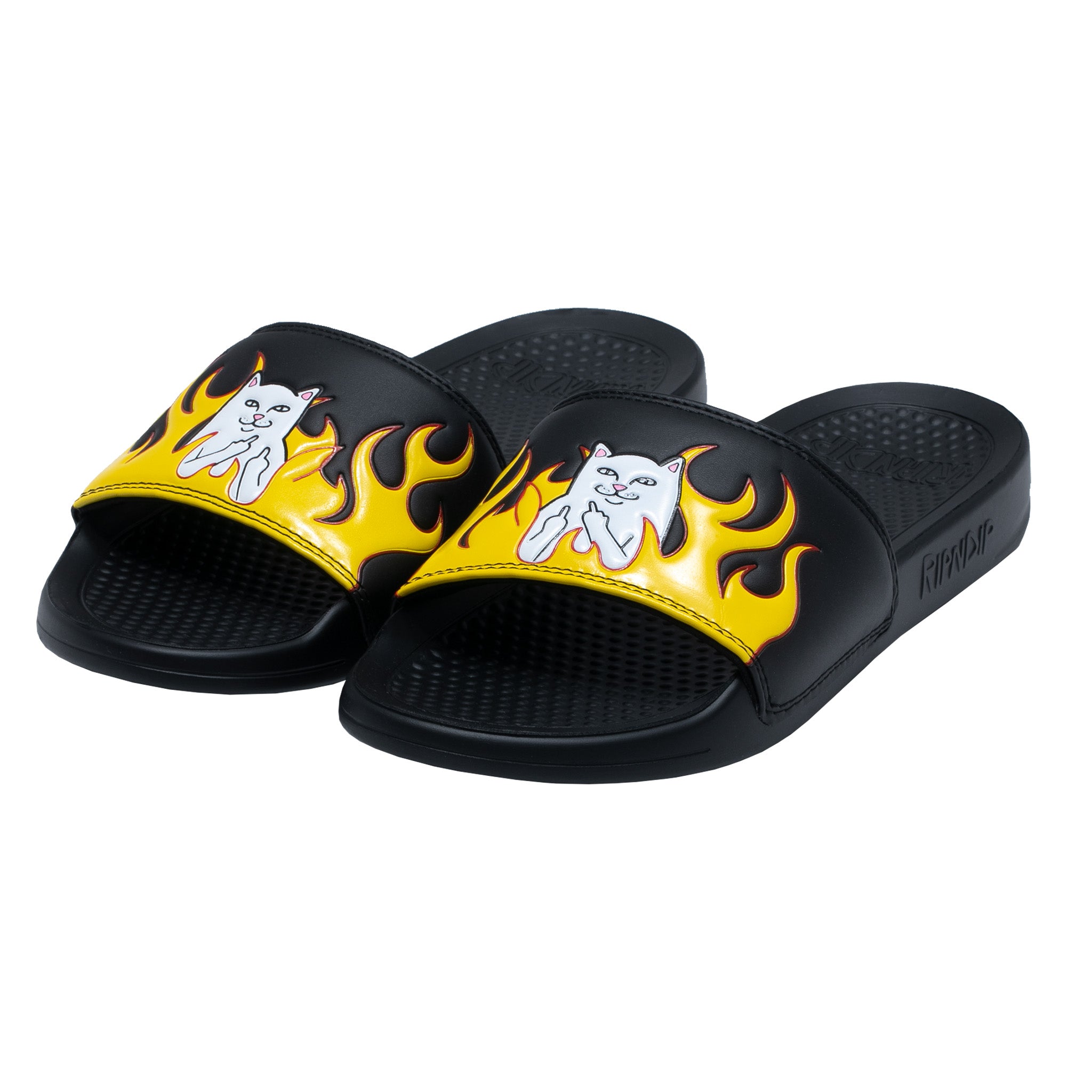 Ripndip - Welcome To Heck Slides (Black Flames) – RIPNDIP